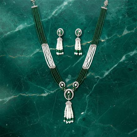 Cz Classic Pendant Set With Rhodium Plating