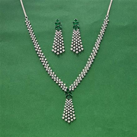 Cz Classic Necklace With Rhodium Plating