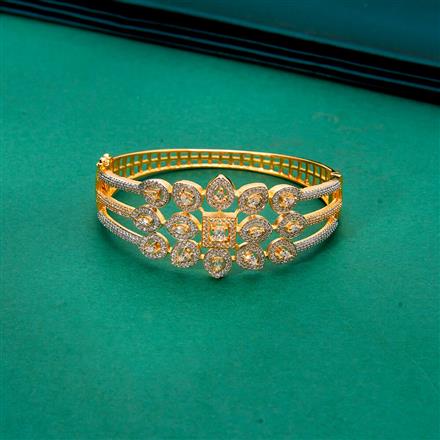 Cz Classic Kada With Black 2 Tone Rhodium Plating