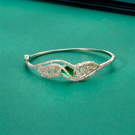 Cz Classic Kada With Rhodium Plating