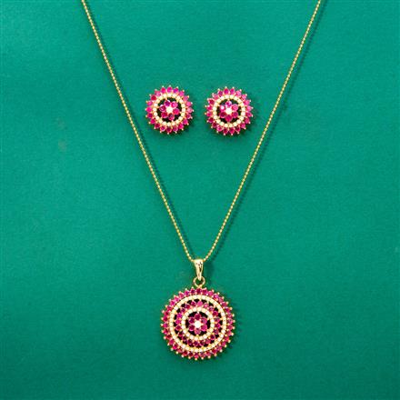 Cz Classic Pendant Set With Gold Plating
