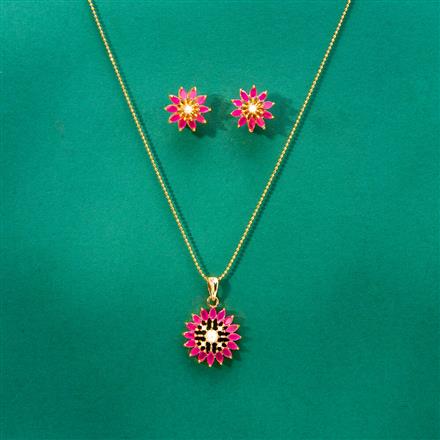 Cz Classic Pendant Set With Gold Plating
