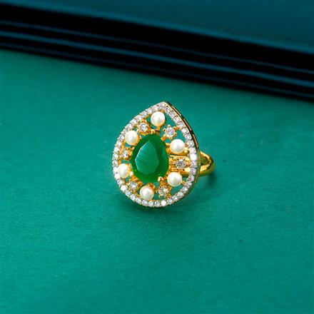 Cz Adjustable Ring With 2 Tone Plating