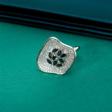 Cz Adjustable Ring With Rhodium Plating