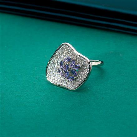 Cz Adjustable Ring With Rhodium Plating
