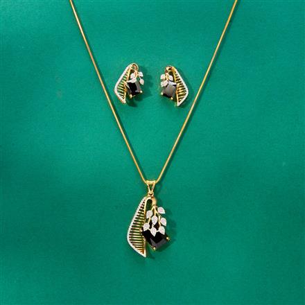 Cz Classic Pendant Set With 2 Tone Plating