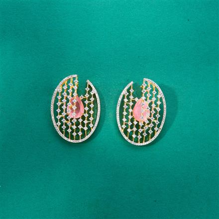 Cz Classic Earring With 2 Tone Plating