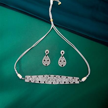 Cz Classic Necklace With Rhodium Plating