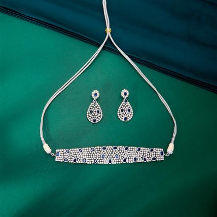 Cz Classic Necklace With Rhodium Plating
