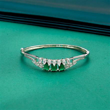 Cz Classic Kada With Rhodium Plating