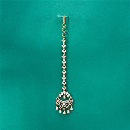 Cz Classic Tikka With 2 Tone Mehndi Rhodium Plating