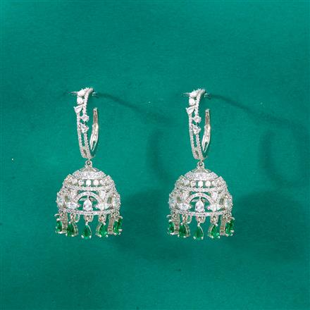 Cz Classic Jhumki With Rhodium Plating