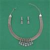 American Diamond Classic Necklace With Mehndi Plating Rhodium Plating 2 Tone Plating