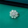 Cz Classic Ring With Rhodium Plating
