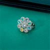 Cz Classic Ring With Rhodium Plating