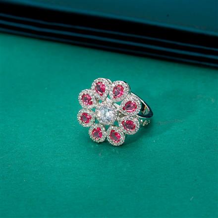 Cz Classic Ring With Rhodium Plating