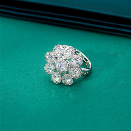 Cz Classic Ring With Rhodium Plating