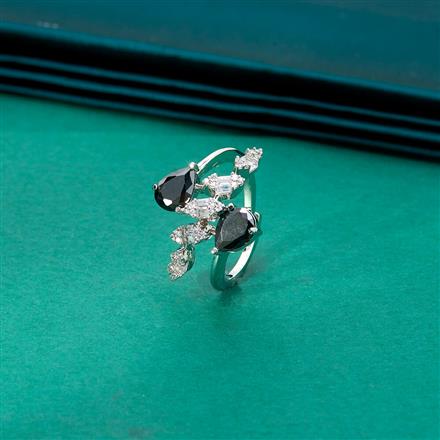 Cz Adjustable Ring With Rhodium Plating