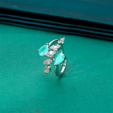 Cz Adjustable Ring With Rhodium Plating