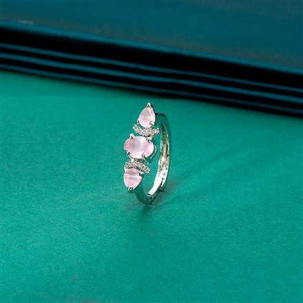 Cz Adjustable Ring With Rhodium Plating