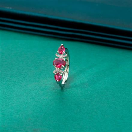 Cz Adjustable Ring With Rhodium Plating