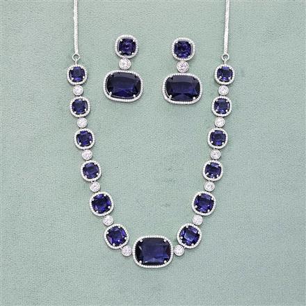 Cz Classic Necklace With Rhodium Plating