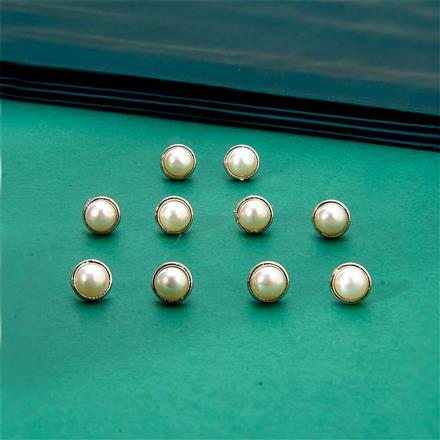 Cz Pearl Tops With Rhodium Plating