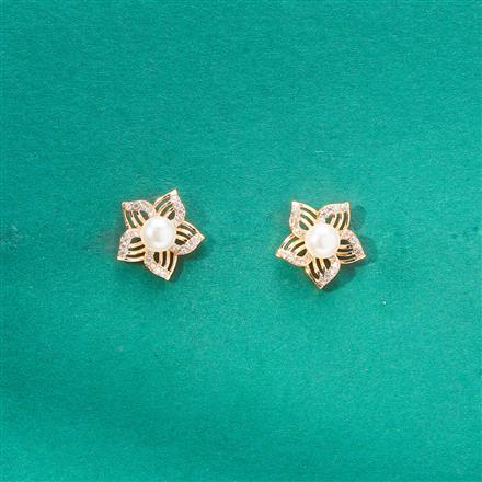 Cz Pearl Tops With Gold Plating