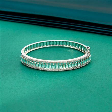 Cz Classic Kada With Rhodium Plating
