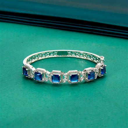 Cz Classic Kada With Rhodium Plating