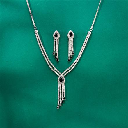 Cz Classic Necklace With Rhodium Plating