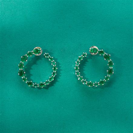 Cz Classic Earring With Rhodium Plating