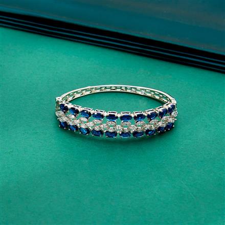 Cz Classic Kada With Rhodium Plating