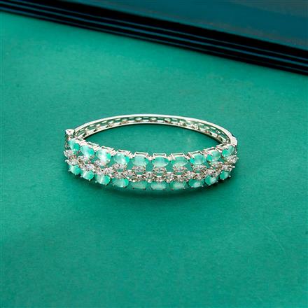 Cz Classic Kada With Rhodium Plating