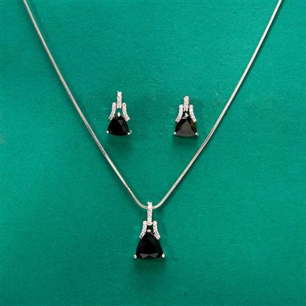 Cz Delicate Pendant Set With Rhodium Plating