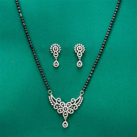 Cz Classic Mangalsutra With 2 Tone Rhodium Plating