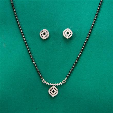 Cz Classic Mangalsutra With 2 Tone Rhodium Plating