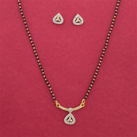 Cz Classic Mangalsutra With Rhodium Plating