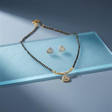 Cz Classic Mangalsutra With Rhodium Plating