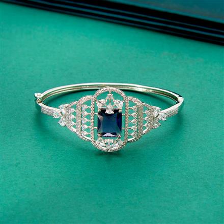 Cz Classic Kada With Rhodium Plating