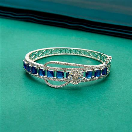 Cz Classic Kada With Rhodium Plating