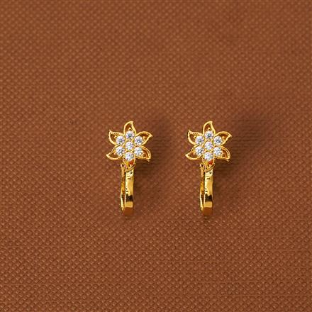 Cubic Zirconia Delicate Nose Ring With Gold 2 Tone Rhodium Plating