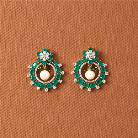 Cubic Zirconia Classic Earring With 2 Tone Plating