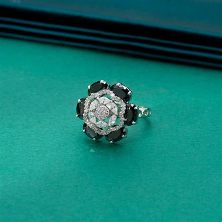 Cz Adjustable Ring With Rhodium Plating