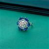 Cz Adjustable Ring With Rhodium Plating