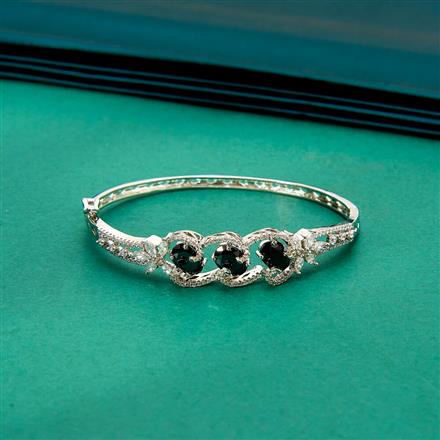 Cz Classic Kada With Rhodium Plating