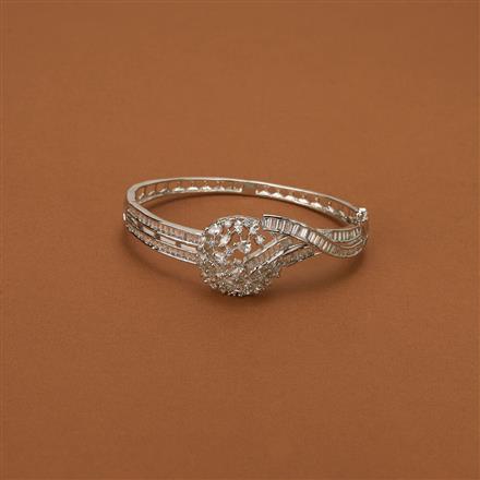 Cubic Zirconia Classic Kada With 2 Tone Rhodium Plating
