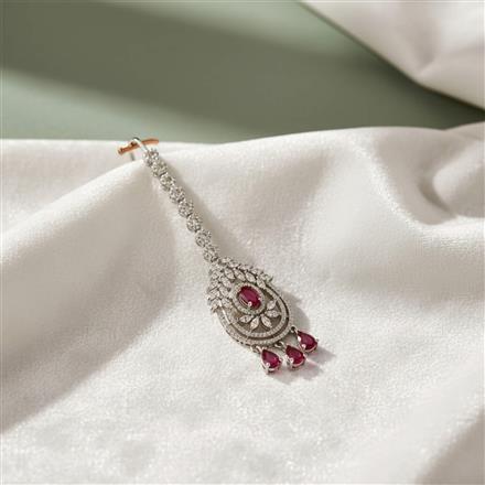 Cubic Zirconia Classic Tikka With Rhodium Plating