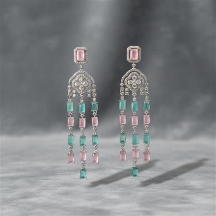 Cubic Zirconia Classic Earring With Rhodium Plating