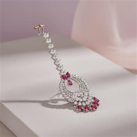 Cubic Zirconia Classic Tikka With Rhodium Plating